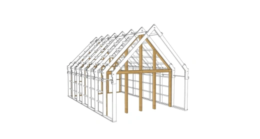 Каркас торцевых стен для Barn_48 из LVL бруса 45мм