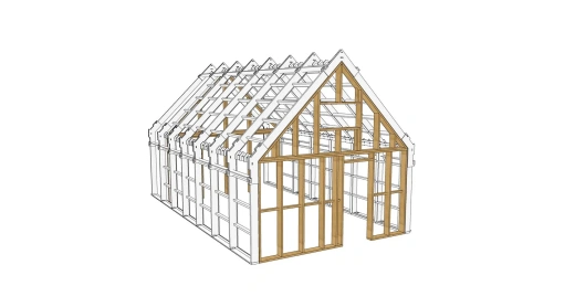 Каркас торцевых стен для Barn_48 из LVL бруса 45мм